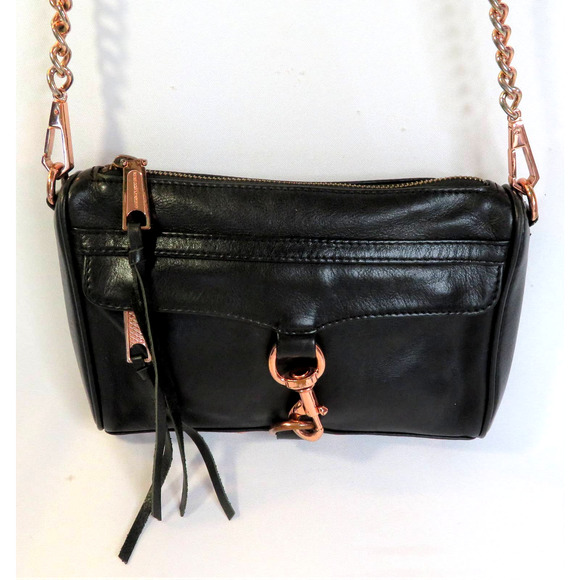 Rebecca Minkoff Bags Rebecca Minkoff Mini Mac Black Leather Rose